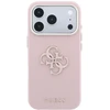 Guess Grained & Big Resin Logo dėklas, skirtas iPhone 18 Pro Max / 17 Pro Max – rožinis