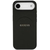 „Guess“ grūdėto žiedo formos „MagSafe“ dėklas, skirtas „iPhone 17 Air“ – juodas