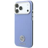 Guess Grained Round Strass Logo MagSafe dėklas, skirtas iPhone 18 Pro Max / 17 Pro Max, mėlynas