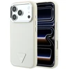 Dėklas Guess Grained Triangle Logo MagSafe, skirtas iPhone 18 Pro / 17 Pro, smėlio spalvos