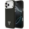 Guess Grained Triangle Logo MagSafe dėklas skirtas Apple iPhone 17 Pro juodos spalvos