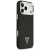 Guess Grained Triangle Logo MagSafe dėklas skirtas Apple iPhone 17 Pro juodos spalvos