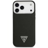 Guess Grained Triangle Logo MagSafe dėklas skirtas Apple iPhone 17 Pro juodos spalvos