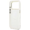 Guess IML Glitter Flowers Triangle MagSafe dėklas skirtas Apple iPhone 17 Pro baltos spalvos
