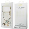 Guess IML Glitter Flowers Triangle MagSafe dėklas skirtas Apple iPhone 17 Pro baltos spalvos