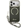 Guess IML Glitter Script Strap MagSafe dėklas skirtas iPhone 17 Pro Max Juodas
