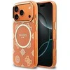 „Guess IML Peony Dot MagSafe“ dėklas, skirtas iPhone 17 Pro – oranžinis