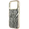 Guess IML Zebra Blizgus Trikampis Logotipas MagSafe iPhone 17 Pro / 18 Pro Dėklas – Auksinis