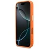 Guess PU Perforated 4G Logo MagSafe dėklas skirtas Apple iPhone 17 Pro oranžinės spalvos