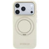 Dėklas Guess Ring Stand 360 Grained Classic Logo MagSafe Case for iPhone 18 Pro / 17 Pro - rusvai gelsvas