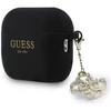 Guess 4G Charm Silicone dėklas skirtas Apple AirPods Pro 3 juodos spalvos