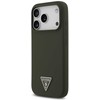 Dėklas Guess Silicone Triangle Logo MagSafe Case for iPhone 17 Pro - Žalias