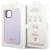„Guess“ silikoninis vintažinis auksinis logotipo dėklas iPhone 14 / 15 Plus - Violetinė
