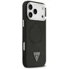Guess PU Leather Triangle Logo MagSafe dėklas skirtas Apple iPhone 17 Pro Max juodos spalvos