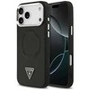 Guess PU Leather Triangle Logo MagSafe dėklas skirtas Apple iPhone 17 Pro Max juodos spalvos