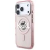 Karl Lagerfeld dėklas, skirtas IPHONE 17 Pro, suderinamas su „MagSafe KLHMP17LHGCHGKBP“ (IML Choupette eskizo logotipas), rožinis