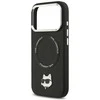 Karl Lagerfeld Choupette Pin MagSafe dėklas skirtas Apple iPhone 17 Pro Max juodos spalvos