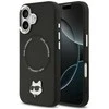 Karl Lagerfeld Choupette Pin MagSafe dėklas skirtas Apple iPhone 17 juodos spalvos