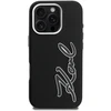 Karl Lagerfeld FW Grained Signature Logo dėklas iPhone 16 Pro Max - Juodas