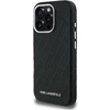 Karl Lagerfeld Grained PU Repeated Logo MagSafe dėklas skirtas Apple iPhone 16 Pro juodos spalvos