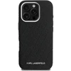 Karl Lagerfeld Grained PU Repeated Logo MagSafe dėklas skirtas Apple iPhone 16 Pro juodos spalvos
