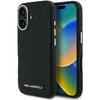 Karl Lagerfeld Grained PU Repeated Logo MagSafe dėklas skirtas Apple iPhone 16 juodos spalvos