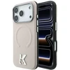 Dėklas Karl Lagerfeld Grained Embossed Ring & Kameo Logo MagSafe Case for iPhone 18 Pro / 17 Pro - rusvai gelsvas