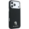 Dėklas Karl Lagerfeld Grained Karl Head Metal MagSafe Case for iPhone 18 Pro / 17 Pro - Juodas
