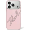 Dėklas Karl Lagerfeld IML Big Signature Resin Metal Frame Case for iPhone 17 Pro / 18 Pro - Rožinė