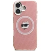Dėklas Karl Lagerfeld IML Choupette Head Logo MagSafe iPhone 16 Case - Rožinė