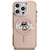 Dėklas Karl Lagerfeld IML Choupette Sketch Logo MagSafe Case for iPhone 16 Pro Max - Rožinė