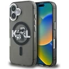 Karl Lagerfeld IML Glitter Karl and Choupette Sketch MagSafe dėklas iPhone 16 juodos spalvos