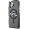Karl Lagerfeld IML Glitter Karl and Choupette Sketch MagSafe dėklas iPhone 16 juodos spalvos