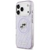 Karl Lagerfeld IML Glitter Karl & Choupette Heads Logo MagSafe dėklas skirtas Apple iPhone 17 Pro Max Violetinė