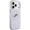 Karl Lagerfeld IML Glitter Karl & Choupette Heads Logo MagSafe dėklas skirtas Apple iPhone 17 Pro Max Violetinė