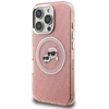 Karl Lagerfeld IML K&CH Heads Repeated Logo MagSafe dėklas Apple iPhone 16 Pro Max rožinės spalvos