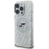 „Karl Lagerfeld IML“ blizgučiais ir „Karl & Choupette Heads“ logotipu aprūpintas „MagSafe“ dėklas, skirtas „iPhone 16 Pro Max“ – pilkas