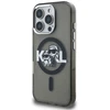 Karl Lagerfeld IML Glitter Karl and Choupette Sketch MagSafe dėklas Apple iPhone 16 Pro Max juodos spalvos