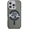 Karl Lagerfeld IML Glitter Karl and Choupette Sketch MagSafe dėklas Apple iPhone 16 Pro Max juodos spalvos