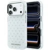 Karl Lagerfeld dėklas IML Rhinestones Allover and Electroplated Logo, skirtas iPhone 18 Pro / 17 Pro, baltas