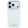 Karl Lagerfeld dėklas IML Rhinestones Allover and Electroplated Logo, skirtas iPhone 18 Pro / 17 Pro, baltas