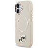 Karl Lagerfeld Karl & Choupette Pins MagSafe dėklas skirtas Apple iPhone 17 rusvai gelsvas