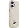 Karl Lagerfeld Karl & Choupette Pins MagSafe dėklas skirtas Apple iPhone 17 rusvai gelsvas