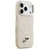 Karl Lagerfeld Karl & Choupette Pins MagSafe dėklas skirtas Apple iPhone 17 Pro rusvai gelsvas