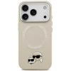Karl Lagerfeld Karl & Choupette Pins MagSafe dėklas skirtas Apple iPhone 17 Pro rusvai gelsvas