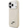 Karl Lagerfeld Karl & Choupette Pins MagSafe dėklas skirtas Apple iPhone 17 Pro rusvai gelsvas