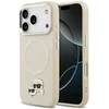 Karl Lagerfeld Karl & Choupette Pins MagSafe dėklas skirtas Apple iPhone 17 Pro rusvai gelsvas