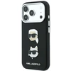 Karl Lagerfeld Saffiano Karl&Choupette Heads Pins Strap Logo dėklas iPhone 18 Pro / 17 Pro - Juodas