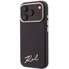 Karl Lagerfeld Saffiano Small Script Metal Logo MagSafe dėklas, skirtas iPhone 17 Pro / 18 Pro - bordo