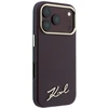 Karl Lagerfeld Saffiano Small Script Metal Logo MagSafe dėklas, skirtas iPhone 17 Pro / 18 Pro - bordo